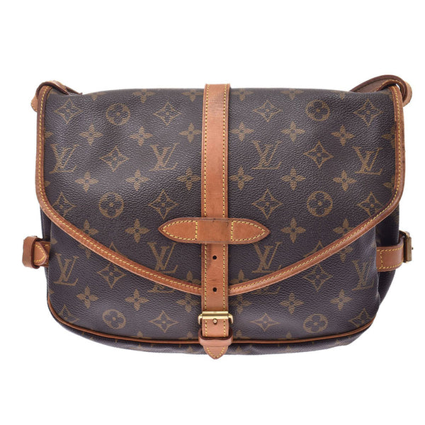 LOUIS VUITTON Louis Vuitton Saumur 30 14145 Brown Unisex Monogram Canvas Shoulder Bag M42256 Used