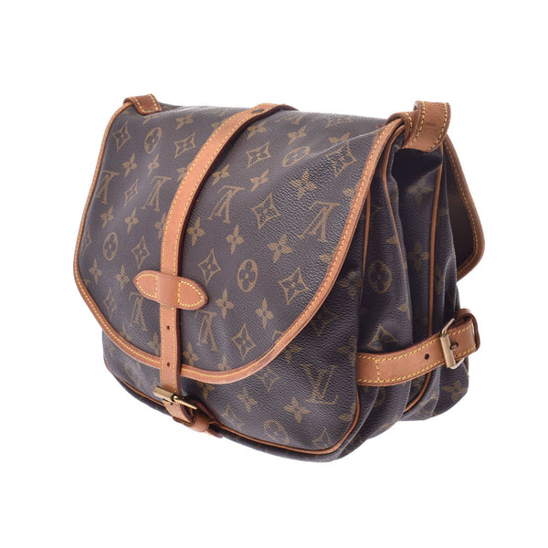 LOUIS VUITTON Louis Vuitton Saumur 30 14145 Brown Unisex Monogram Canvas Shoulder Bag M42256 Used