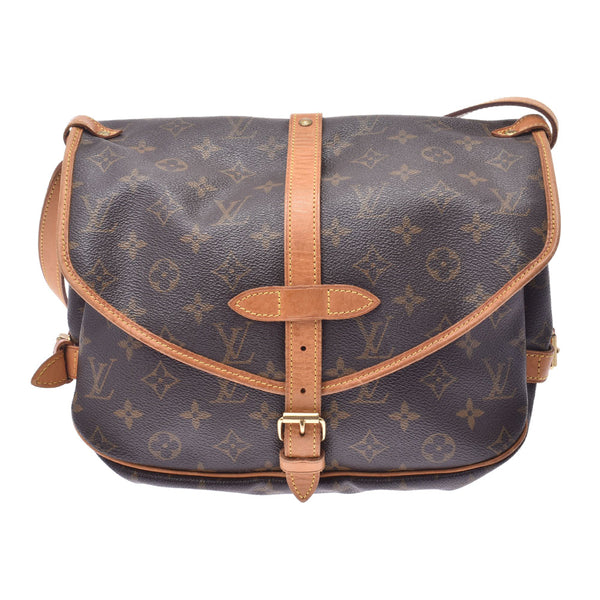 LOUIS VUITTON Louis Vuitton Saumur 30 14145 Brown Unisex Monogram Canvas Shoulder Bag M42256 Used