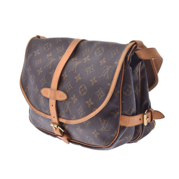 LOUIS VUITTON Louis Vuitton Saumur 30 14145 Brown Unisex Monogram Canvas Shoulder Bag M42256 Used