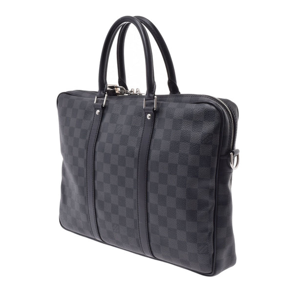 LOUIS VUITTON Louis Vuitton Graphite PDV PM Damier Black/Grey Mens Damier Graphite Canvas Business Bag N41478 Used