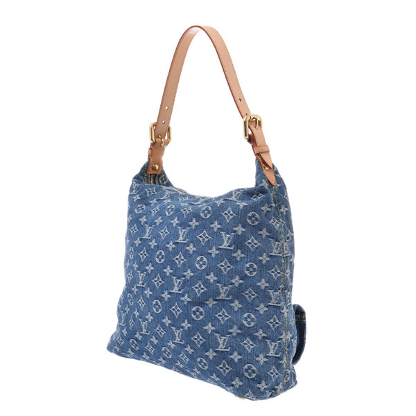 LOUIS VUITTON Louis Vuitton Buggy GM Monogram Denim Blue Ladies Denim One Shoulder Bag M95048 Used