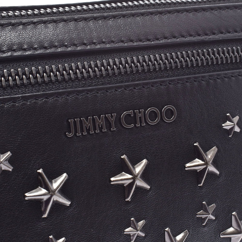 JIMMY CHOO ジミーチュウ スタースタッズ 黒 ユニセックス レザー ボディバッグ Aランク 中古 銀蔵