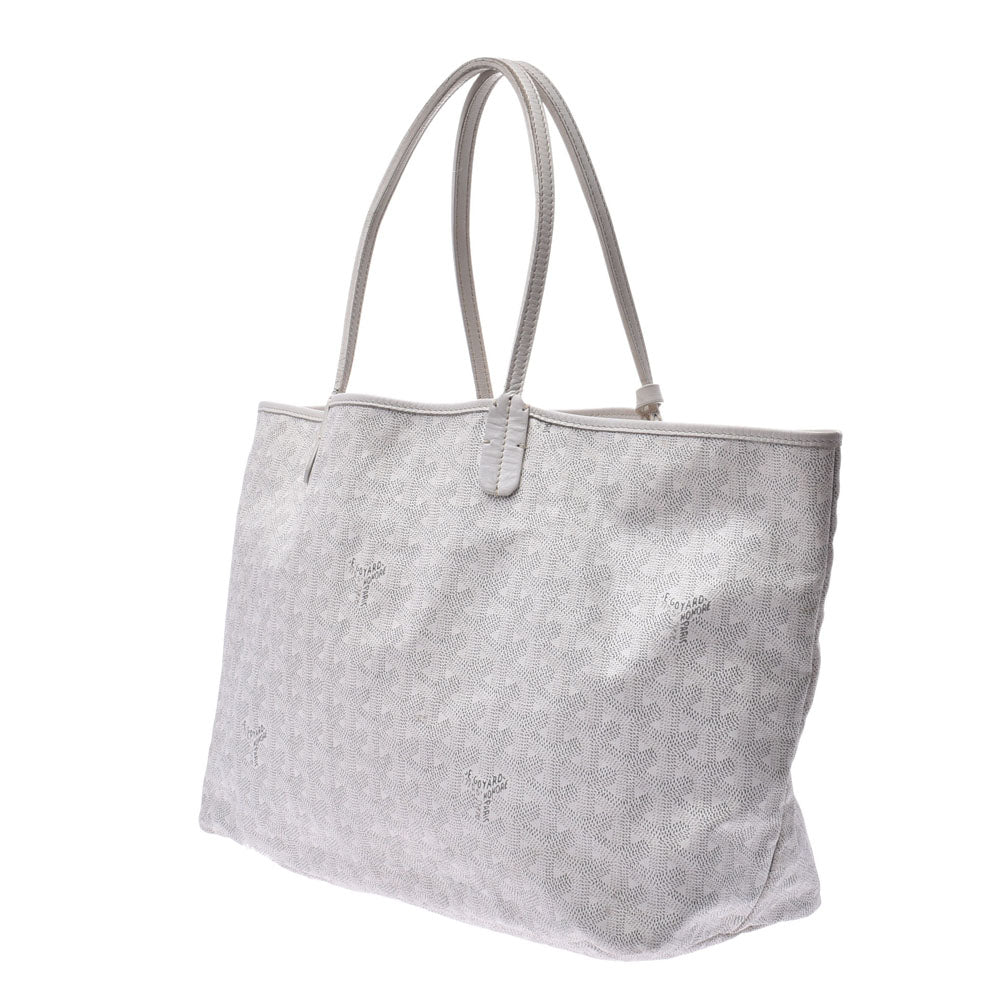 ゴヤールサンルイPM 白 ユニセックス PVC トートバッグ GOYARD 中古