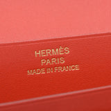 HERMES Hermes Bairnsfure orange system gold metal fitting C engraved (around 2018) engraved unisex box calf bi-fold wallet used