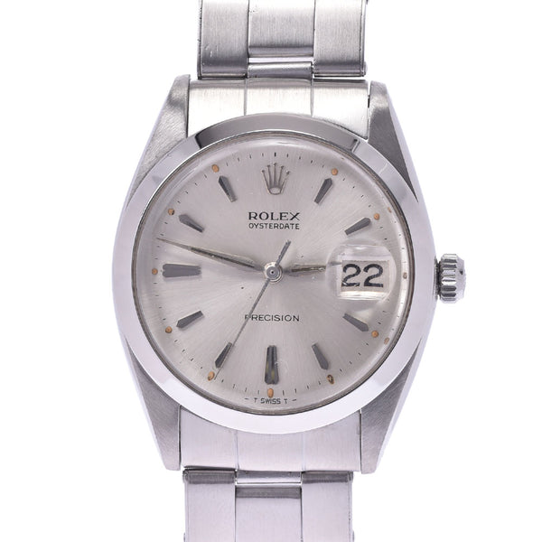 ROLEX Rolex Oyster Date Precision 6694 Boys SS watch Manual winding Silver Dial B rank Used Ginzo