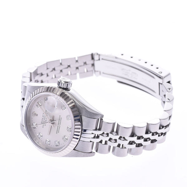 ROLEX Rolex Datejust 10P Diamond 69174G Women's WG/SS Watch Automatic Winding Silver Dial A Rank Used Ginzo