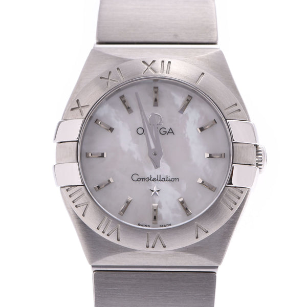 OMEGA オメガコンステレーションブラッシュレディース SS watch quartz shell clockface A rank used silver storehouse