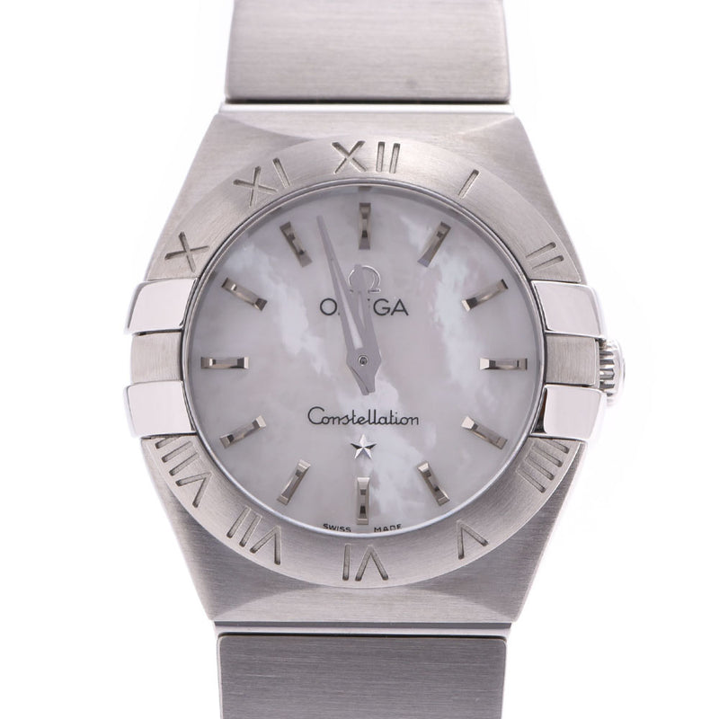 OMEGA オメガコンステレーションブラッシュレディース SS watch quartz shell clockface A rank used silver storehouse