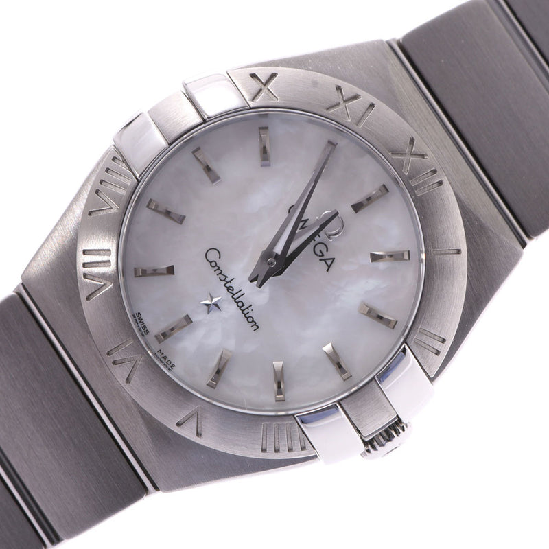 OMEGA オメガコンステレーションブラッシュレディース SS watch quartz shell clockface A rank used silver storehouse