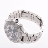 21 CARTIER Cartier mast Cronus caph W10172T2 men SS watch quartz black / silver clockface A rank used silver storehouse