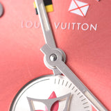 LOUIS VUITTON ルイヴィトン タンブール 12Pダイヤ Q1M02 メンズ SS/革 腕時計 クオーツ ピンク文字盤 ABランク 中古 銀蔵