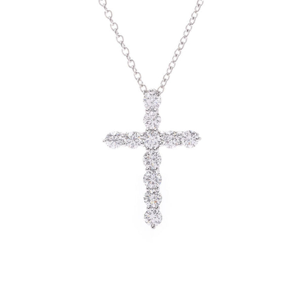 TIFFANY＆Co。蒂芙尼Cross Ladies Pt950铂金钻石项链A级二手Ginzo