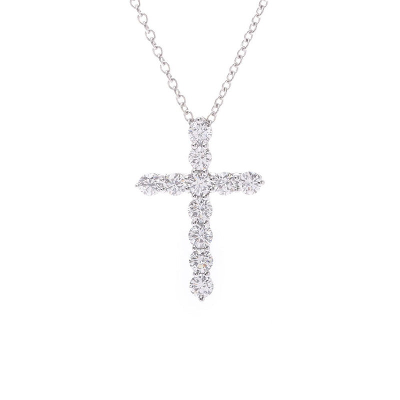 TIFFANY＆Co。蒂芙尼Cross Ladies Pt950铂金钻石项链A级二手Ginzo