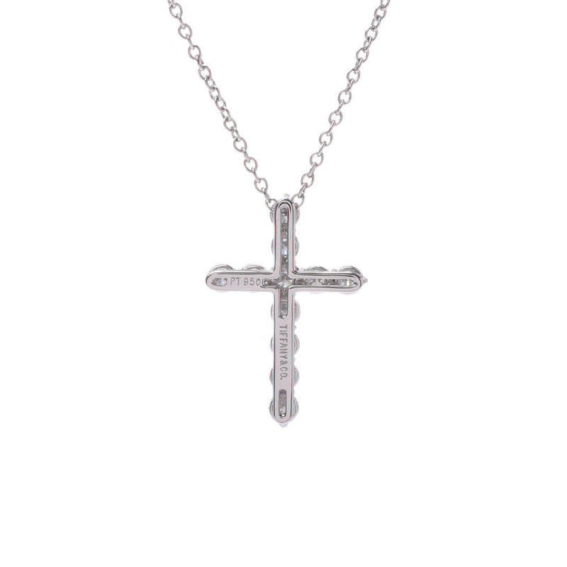 TIFFANY＆Co。蒂芙尼Cross Ladies Pt950铂金钻石项链A级二手Ginzo