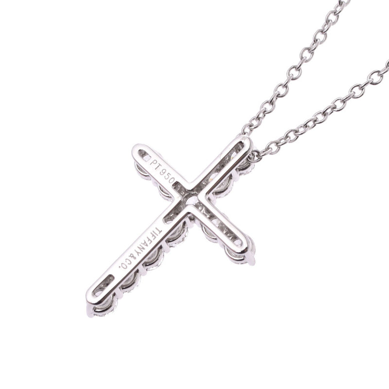 TIFFANY＆Co。蒂芙尼Cross Ladies Pt950铂金钻石项链A级二手Ginzo