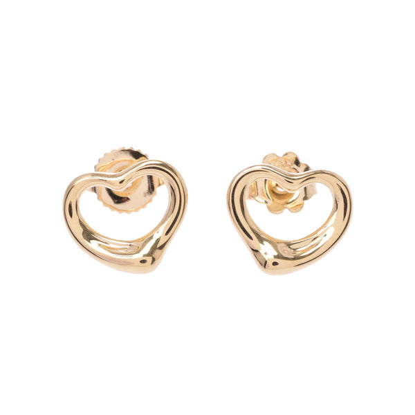 TIFFANY&Co. Tiffany open heart Lady's K18YG pierced earrings A rank used silver storehouse