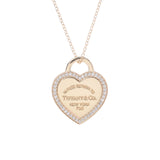 TIFFANY & Co. Tiffany Return To Heart Tag Necklace Women's K18YG/Diamond Necklace A Rank Used Ginzo