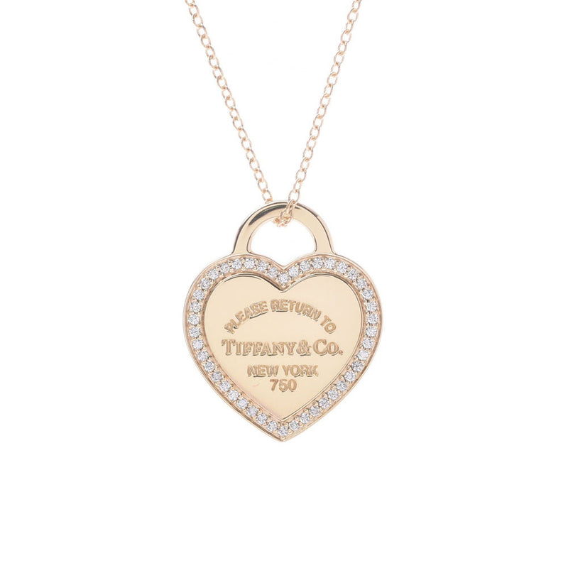 TIFFANY & Co. Tiffany Return To Heart Tag Necklace Women's K18YG/Diamond Necklace A Rank Used Ginzo