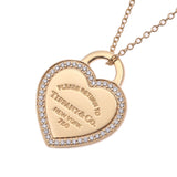 TIFFANY & Co. Tiffany Return To Heart Tag Necklace Women's K18YG/Diamond Necklace A Rank Used Ginzo