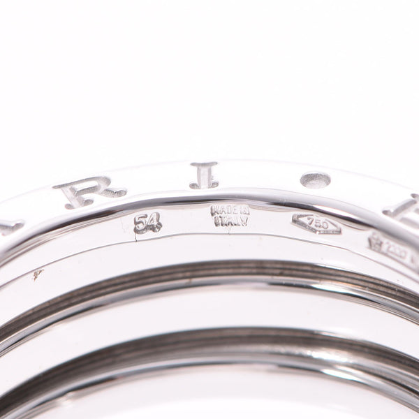BVLGARI Burghali B-ZERO Rings #54 Size S 13, Unsex K18WG Ring, Ring A Rank, Used Silver Ball