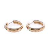 YVES SAINT LAURENT Yves Saint Laurent Hoop Earrings Women's K18YG/Color Stone Earrings A Rank Used Ginzo