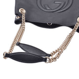 GUCCI Gucci Soho Chain Tote Bag Interlocking G Black/Silver Hardware Ladies Calf Tote Bag 308982 Used