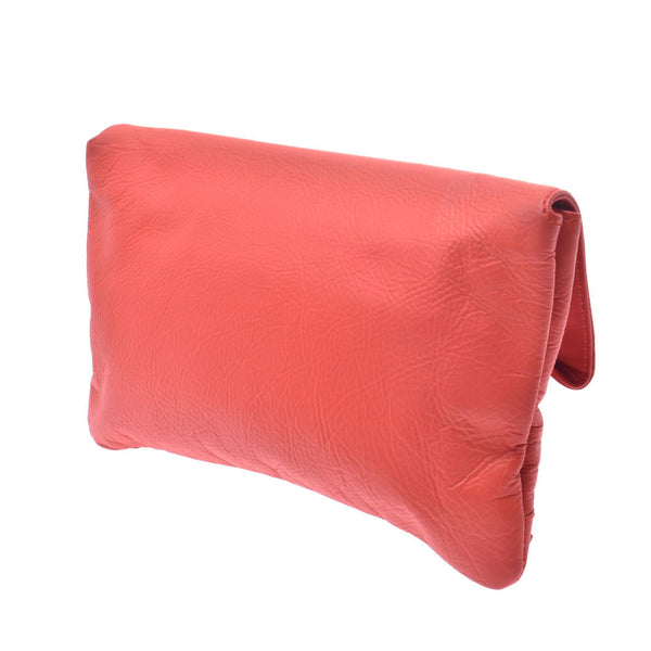 BALENCIAGA Red Women's Calf Clutch Bag Used