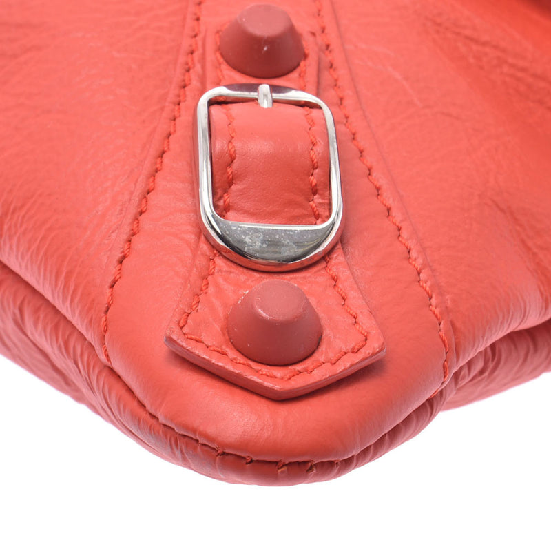 BALENCIAGA Red Women's Calf Clutch Bag Used