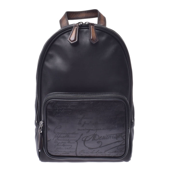Berluti Berluti Time Off Backpack Calligraphic Black Ladies Leather Backpack Daypack Used