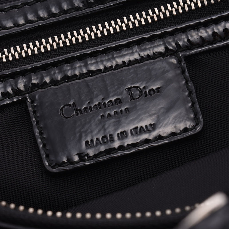 Christian Dior クリスチャンディオールレディディオール 
 黒 シルバー金具 レディース エナメル ハンドバッグ
 
 中古