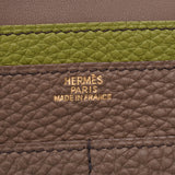 HERMES エルメスドゴン GM エトゥープアニスグリーンゴールド metal fittings □ M carved seal (about 2009) carved seal ユニセックストゴ long wallet    Used