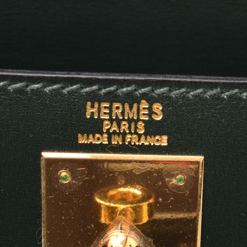 HERMES エルメスケリー28 
 深緑系 □J刻印(2006年頃)刻印 レディース BOXカーフ 2WAYバッグ
 
 中古