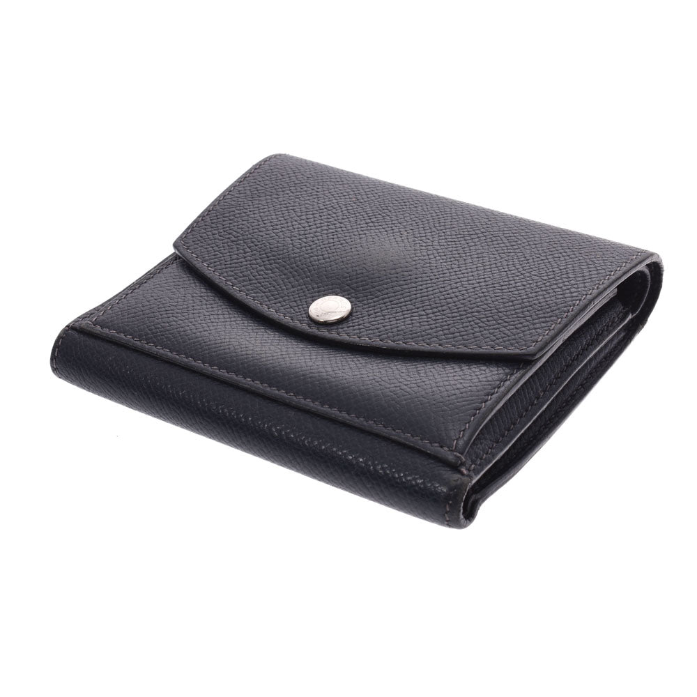 HERMES エルメス  紺 □K刻印(2007年頃)刻印 メンズ ヴォーエプソン 二つ折り財布  中古