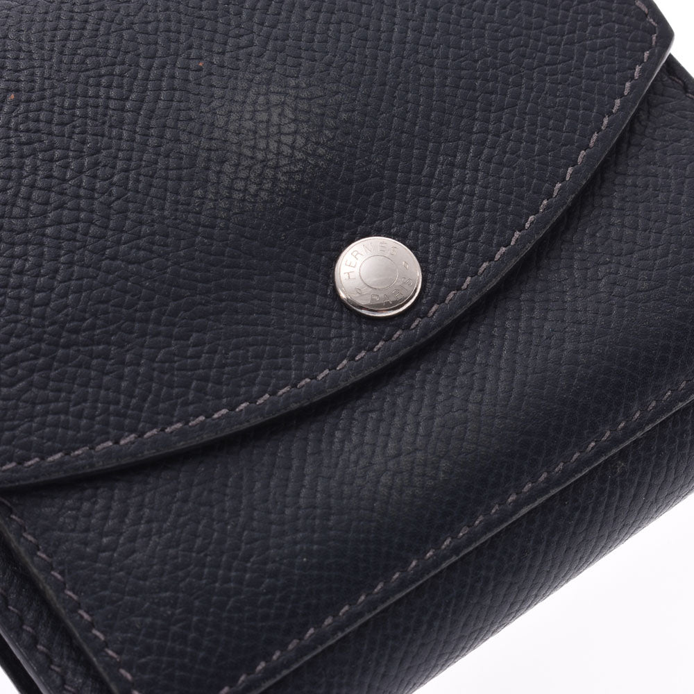 HERMES エルメス  紺 □K刻印(2007年頃)刻印 メンズ ヴォーエプソン 二つ折り財布  中古