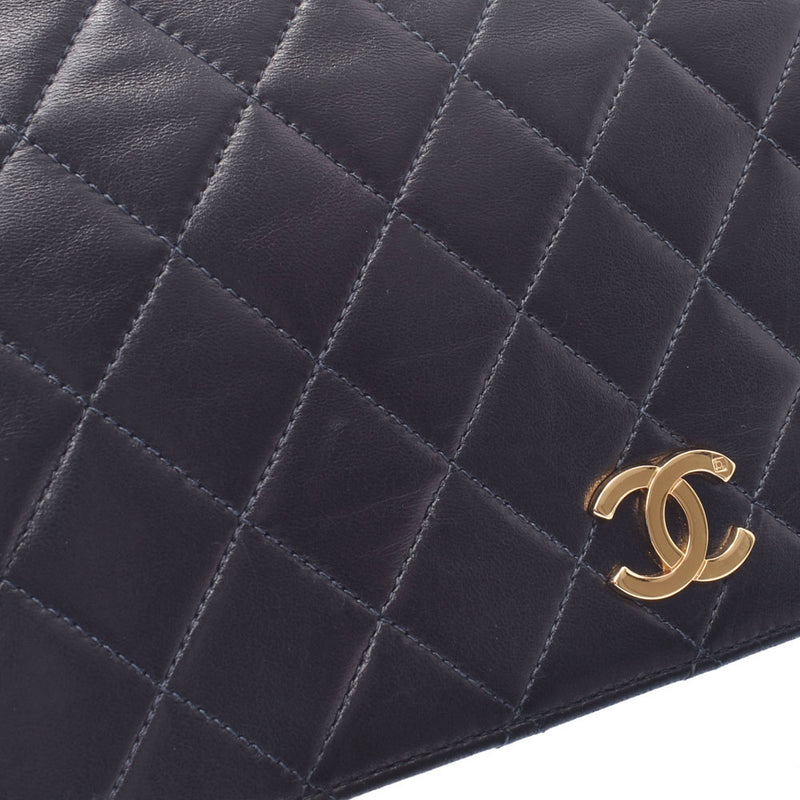 CHANEL chain shoulder bag shoulder bag push lock black gold hardware ladies lambskin shoulder bag used