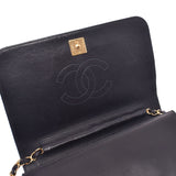 CHANEL chain shoulder bag shoulder bag push lock black gold hardware ladies lambskin shoulder bag used