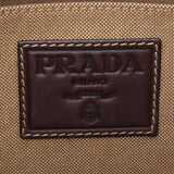 PRADA プラダ ロゴ カーキ系/ブラウン BR3581 ユニセックス キャンバス/レザー トートバッグ Bランク 中古 銀蔵
