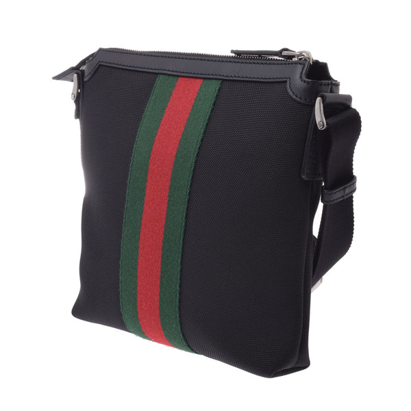 GUCCI グッチ ショルダーバッグ シェリーライン 黒 471454 ユニセックス キャンバス ショルダーバッグ 新同 中古 銀蔵