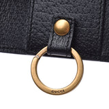 Gucci gold g mermont key chain case black gold hardware
