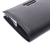 PRADA Prada Black 1ML023 Ladies Saffiano Bi-fold Wallet Shindo Used Ginzo