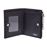 PRADA Prada Black 1ML023 Ladies Saffiano Bi-fold Wallet Shindo Used Ginzo