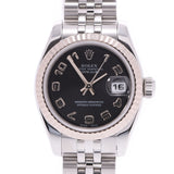 ROLEX Rolex Datejust 179174 Ladies SS/WG Watch Automatic Black Dial A Rank Used Ginzo