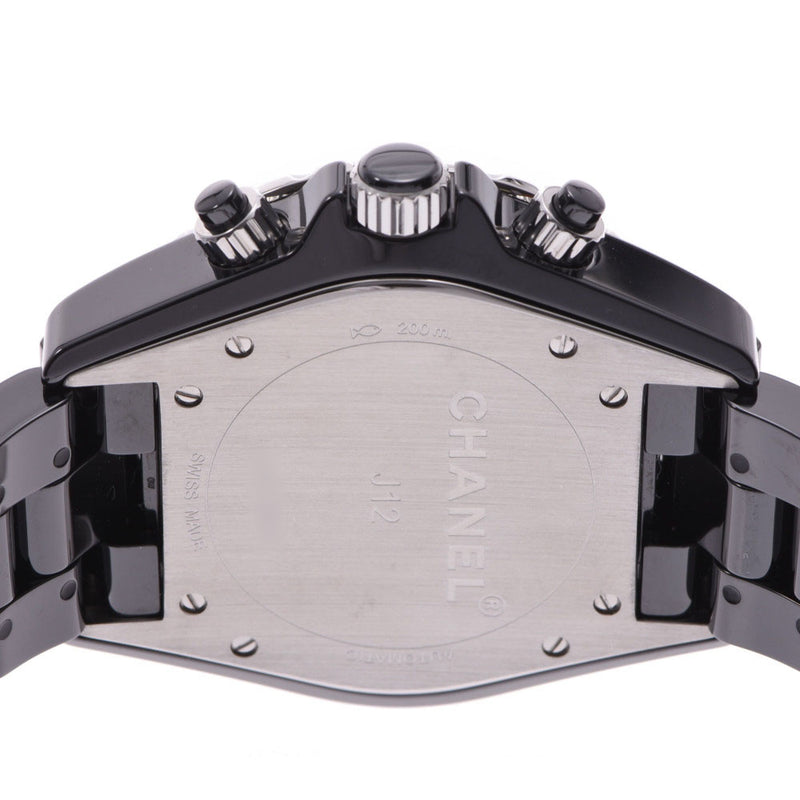 CHANEL シャネル J12 41mm 9Pダイヤ H2419 メンズ 黒セラミック 腕時計 自動巻き 黒文字盤 Aランク 中古 銀蔵