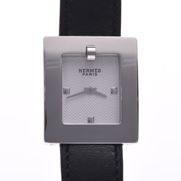 HERMES爱马仕皮带手表BE1.210□D刻花（大约2000年）女士SS /皮革手表石英白色表盘二手的Ginzo