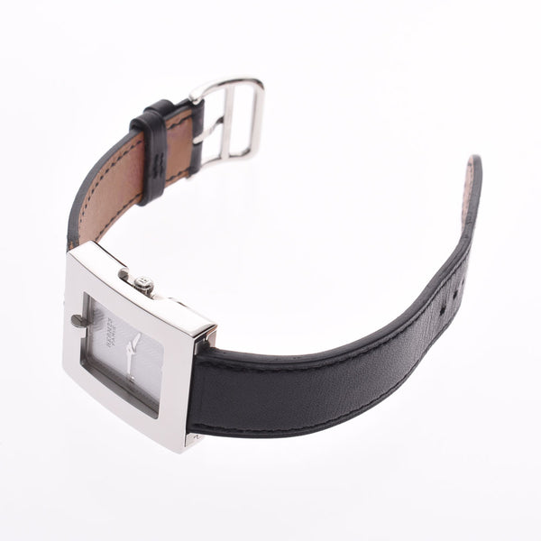 HERMES belt watch BE1.210□D stamped (around 2000) ladies SS/ leather watch quartz white dial A rank used Ginzo