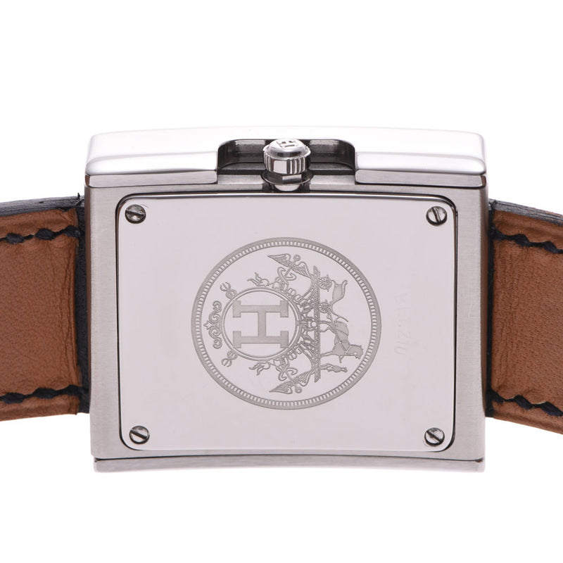 HERMES belt watch BE1.210□D stamped (around 2000) ladies SS/ leather watch quartz white dial A rank used Ginzo