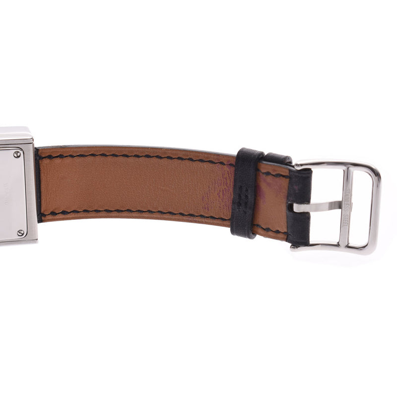 HERMES belt watch BE1.210□D stamped (around 2000) ladies SS/ leather watch quartz white dial A rank used Ginzo