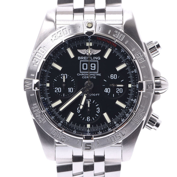 BREITLING Breitling Blackbird A44359 Men's SS watch automatic winding black dial A rank used Ginzo