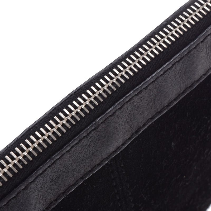 BALENCIAGA Balenciaga Clip M Black Unisex Suede/Leather Clutch Bag B Rank Used Ginzo